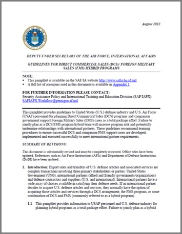 document scan of DCS FMS Hybrid Guidelines Pamphlet
