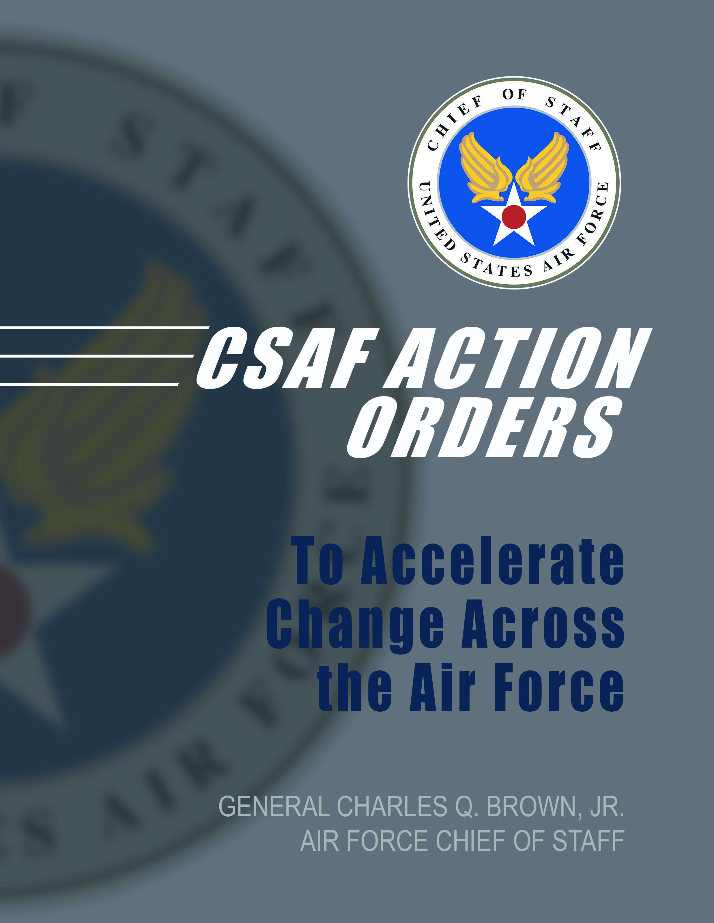 CSAF Action Orders with CSAF logo in background